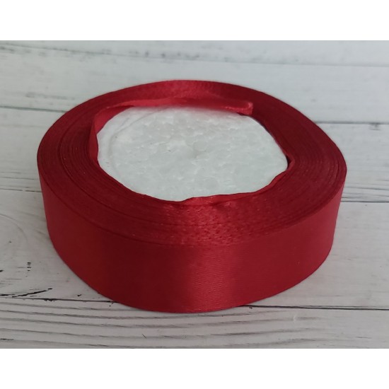 ОПТ Лента атласная однотонная 2,5 см*25 ярдов, цв. бордовый 33, цена за катушку